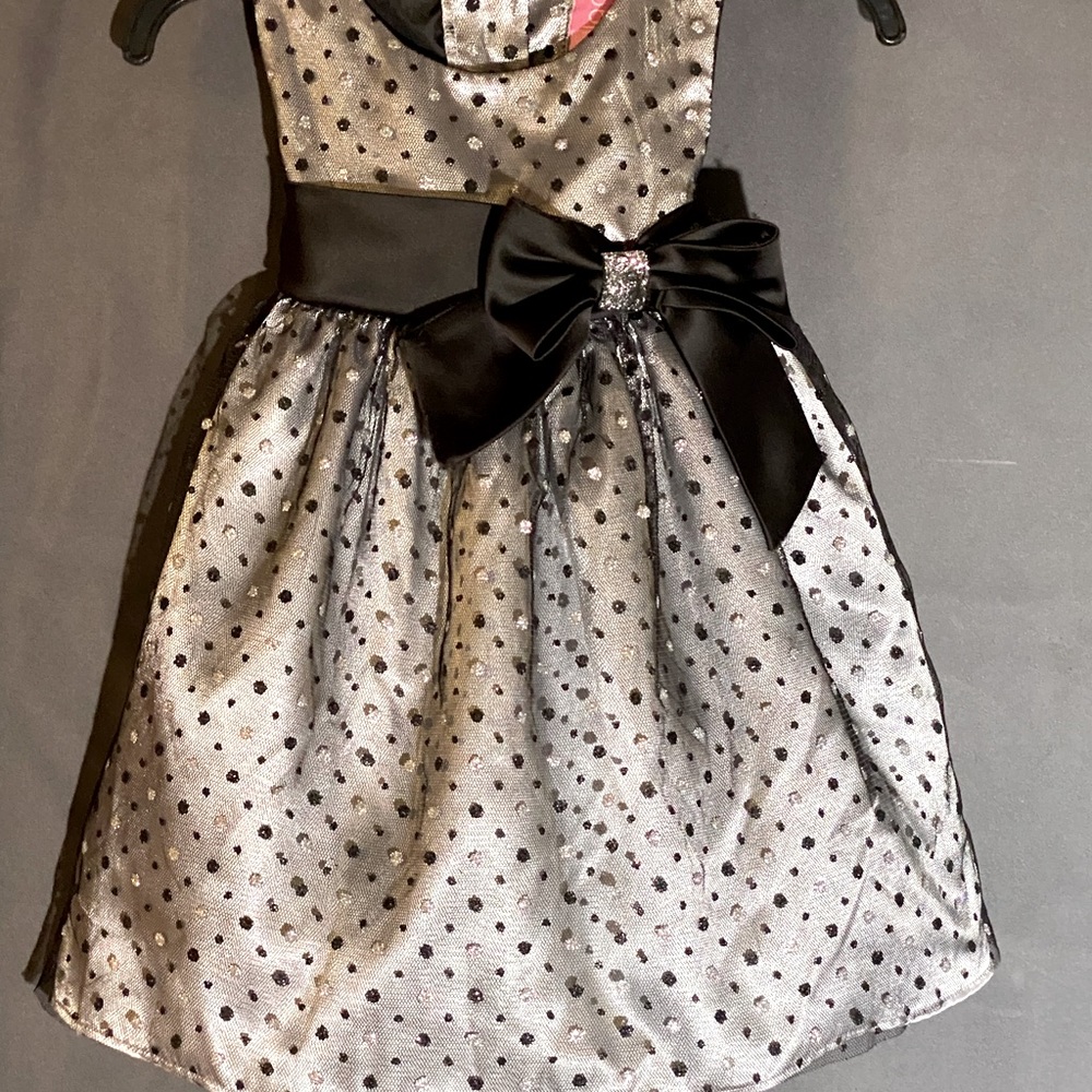 Baby Girl “GoodLad” fancy dress. Black and Silver
